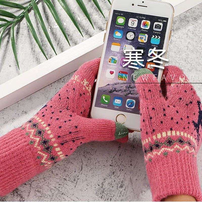 Guanti Invernali Caldi Guanti Invernali Touch Screen Christmas Lover | Design Con Fiocco Di Neve | Caldi E Tecnologici Guanti Antivento E Caldi - Foto 11