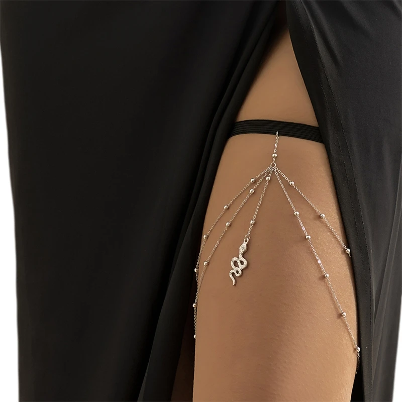 

Punk Leg Chain Garter Dangle Snake/Flower Long Tassel Thigh Chain Sexy Body Chain Jewelry Nightclub Party for Drop Shipping