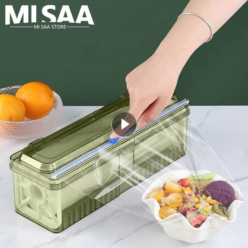 Plastic Cling Film Refillable Box with Slide Cutter Food Wrap