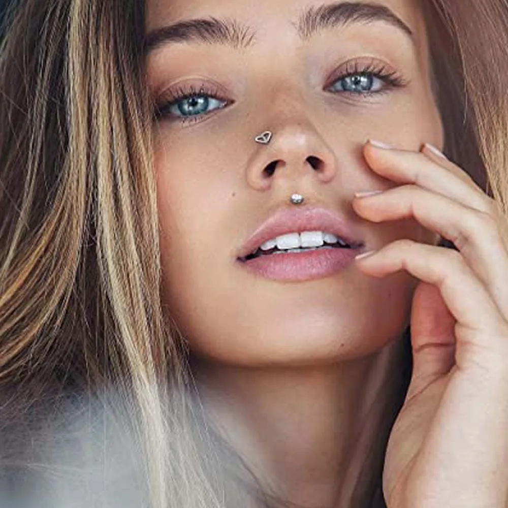 Set 6 Piercing Ombelico Donna - Acciaio Chirurgico 316L Anallergico, 14G, Con Perle E CZ, Regalo Ideale