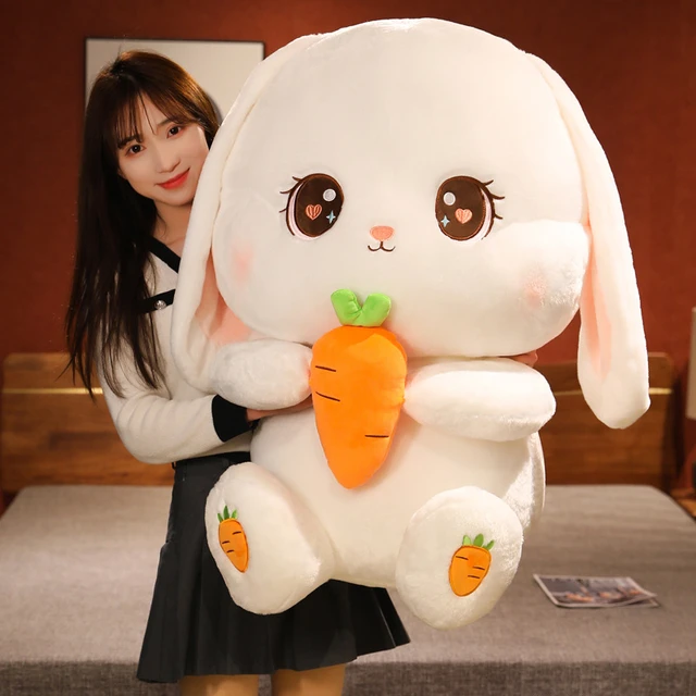 Zhenqi Poupée lapin en peluche avec apparence de couleurs vives pour Noël  et les anniversaires