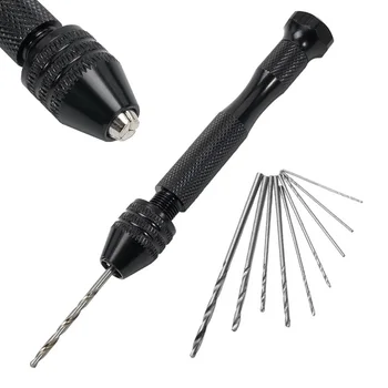 0.3-3.2mm piccolo Set di trapano a mano strumenti di perforazione per la lavorazione del legno per modelli Hobby gioielli fai da te artigianale punta da trapano manuale a mano