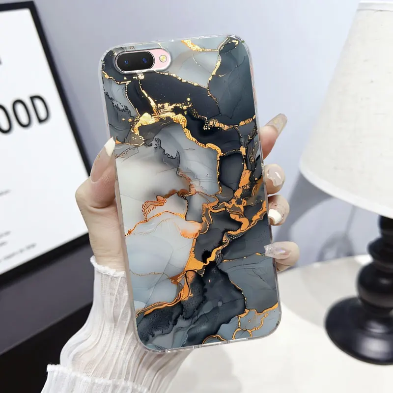 Marble Clear Soft Silicone Phone Case Bumper Cover