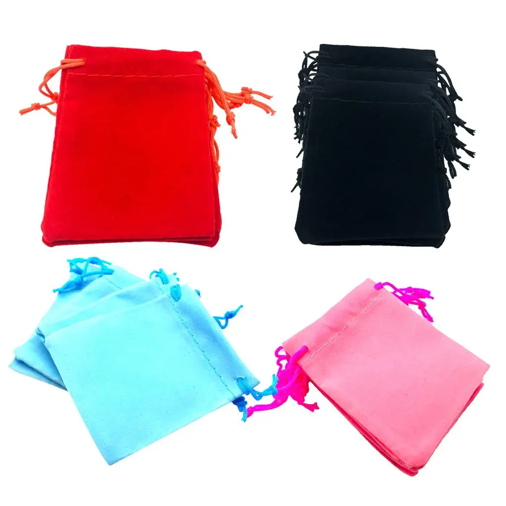 

50pcs Velvet Jewelry Drawstring Gift Bag Pouches Wedding Favour 4 Colors Pick