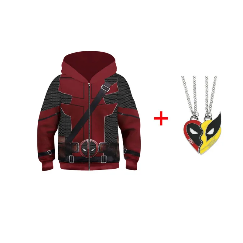 Deadpool Wolverine Costume For Boys Girls Superhero Cosplay Pullover Hoodies 3D Print Jacket Xmas Halloween Party Outfits superhero cosplay costume,kids cosplay costume