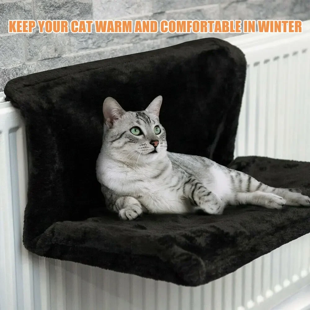 Cat Pet Animal Hanging Luxury Radiator Bed Warm Fleece Basket Cradle Hammock Metal Iron Frame