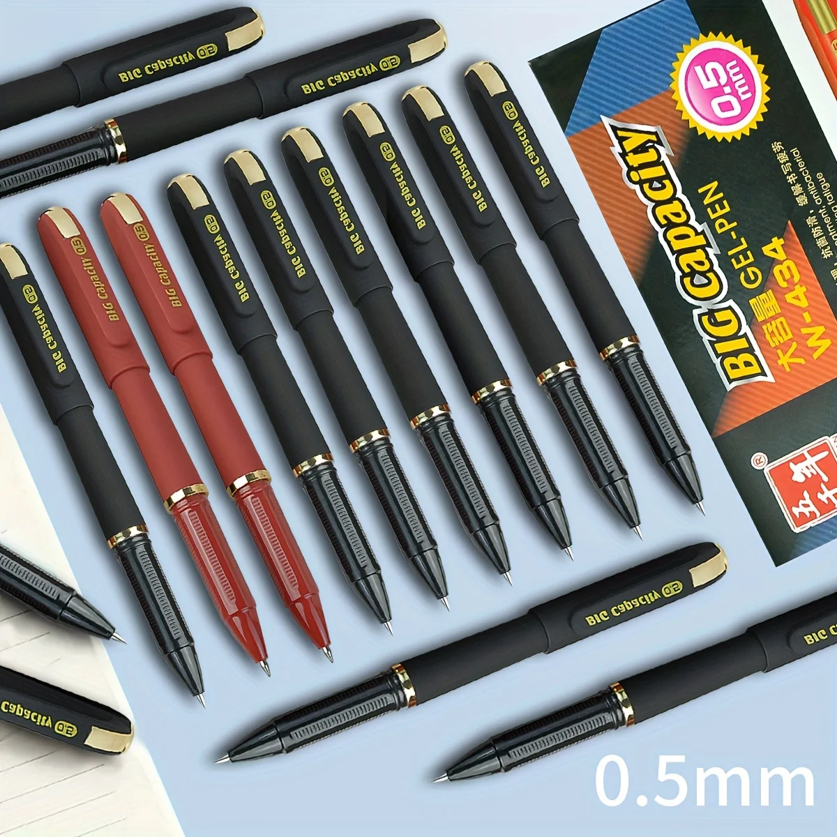 

3/6pcs black/red neutral pen, 0.5mm thin tip, smooth and quick drying, writing pen, used for grading test papers