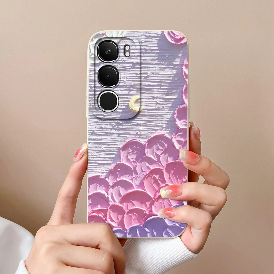 Cartoon Panda Flower Anti-Fingerprint Minimalist Phone Case Protector