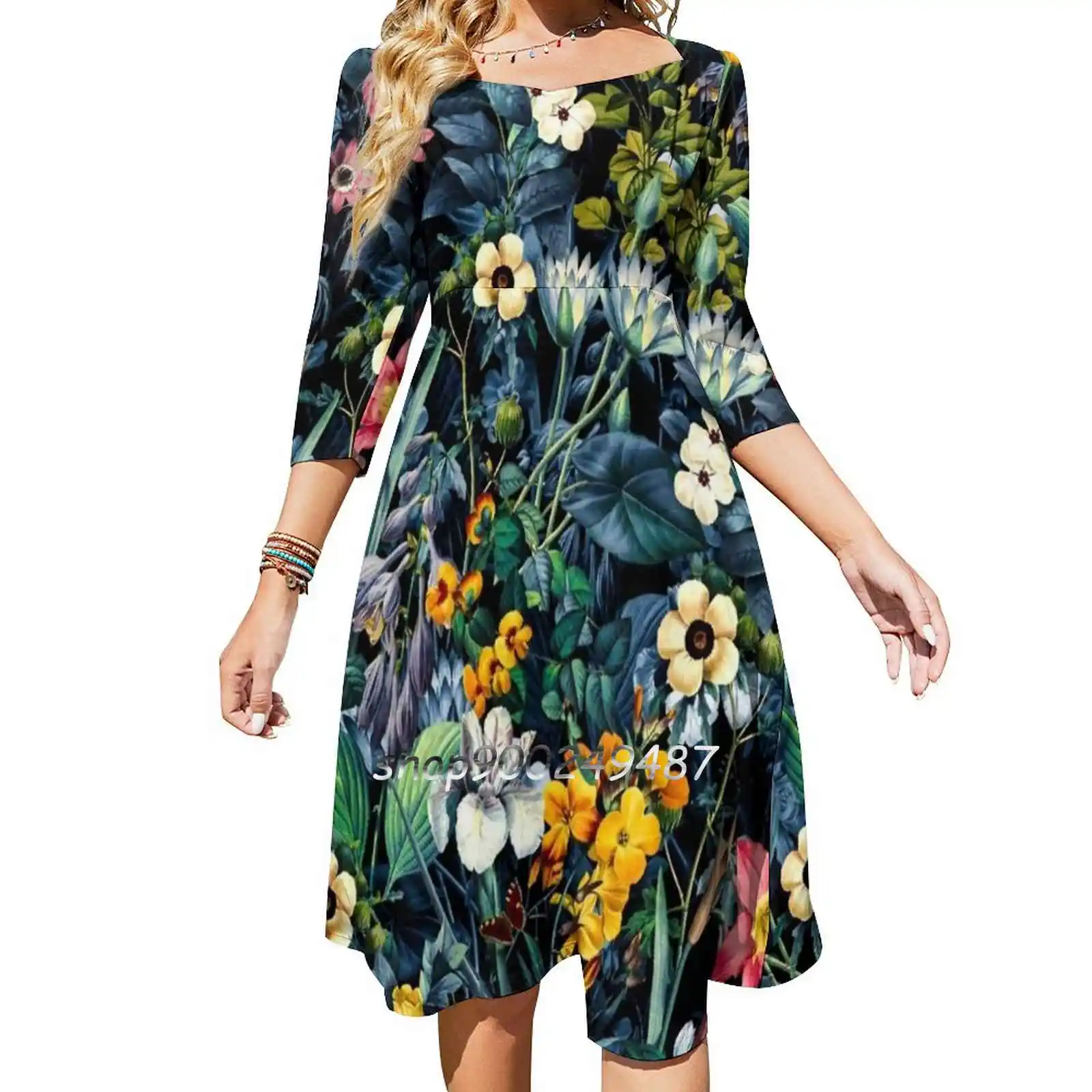 

Exotic Garden Sweetheart Knot Flared Dress Fashion Design Large Size Loose Dress Floral Homedecor Home Fashion Garden Forest