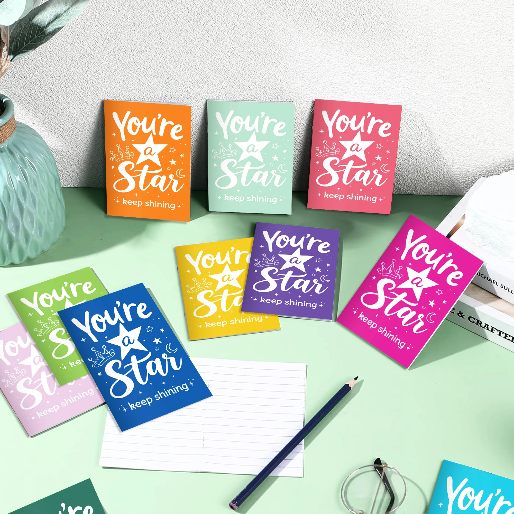 12/24/36pcs You're Star 미니 포켓 노트, 가로줄 노트, 학생 일기장, 작은 메모장, 어린이 선물