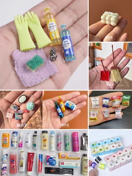 Mini Laundry Detergent Mini Soap Tissue Miniature Toothpaste Toiletries Cosmetics Model Dollhouse Scene Bjd Doll Accessories 1