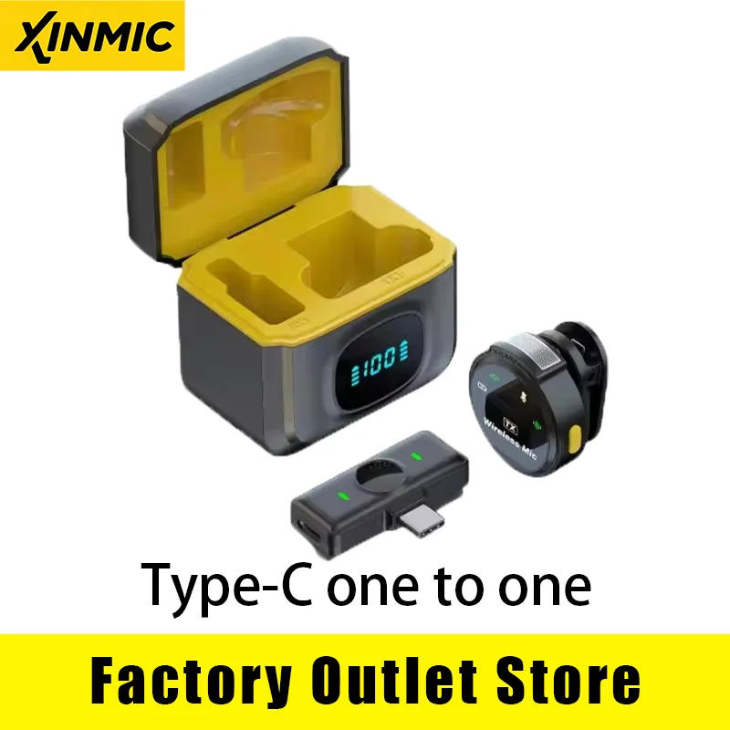 ميكروفون XinMic J6 اللاسلكي Lavalier ذو طية صدر السترة وإلغاء الضوضاء وميكروفون صغير مباشر iPad وAndroid Type-C للهاتف ومقابلة تسجيل خارجية للكمبيوتر الشخصي