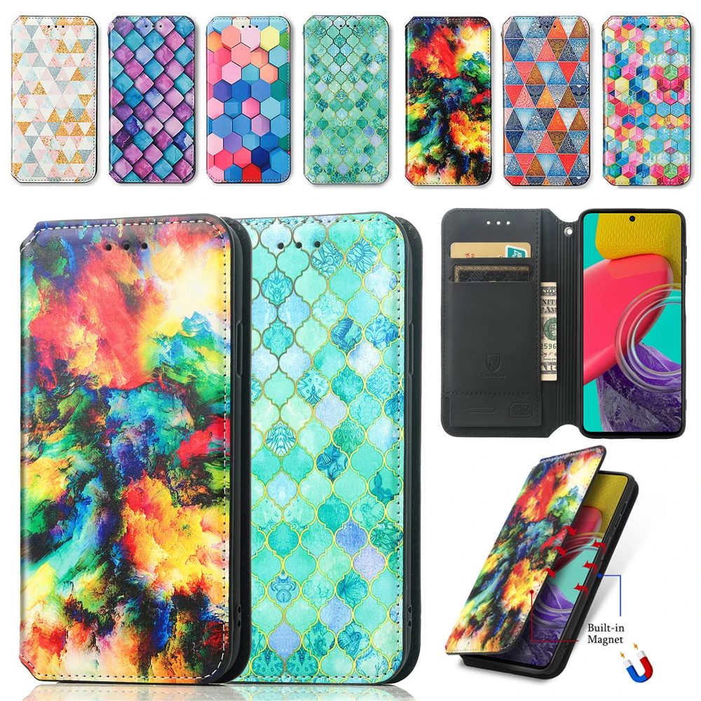 Per Lg Style3 L-41A Custodia Per Telefono Custodia A Portafoglio In Pelle Colorata Graffiti Per Lg Velvet 2 Pro 5G Custodia Flip Cover