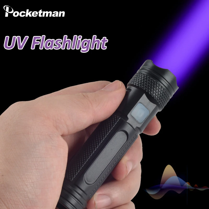 UV Işık El Feneri 365nm Siyah Işık Ultraviyole El Feneri Reçine Kür Kuru Tutkal Floresan Akrep Pet İdrar Dedektörü
