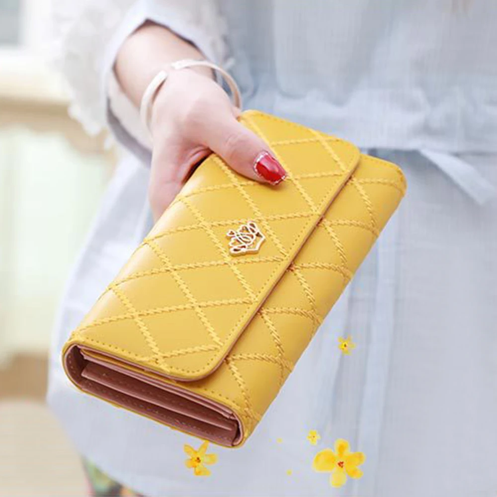 Wallets For Women Cute Pink Pocket Womens Wallets Purses Plaid Pu Leather Long Wallet Hasp Phone Bag Money Coin Pocket Bag 5