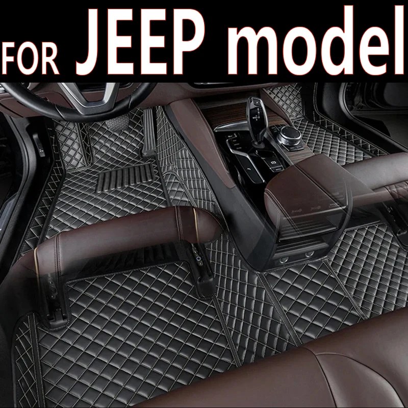 

Leather Car Floor Mats For JEEP Compass Wrangler Grand Cherokee Renegade Patriot Liberty Commander Wagoneer Car Accessories