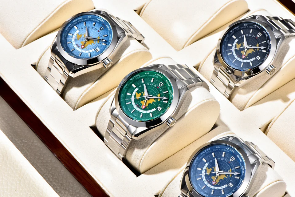 PAGANI DESIGN 2025 World Time GMT Map Watch