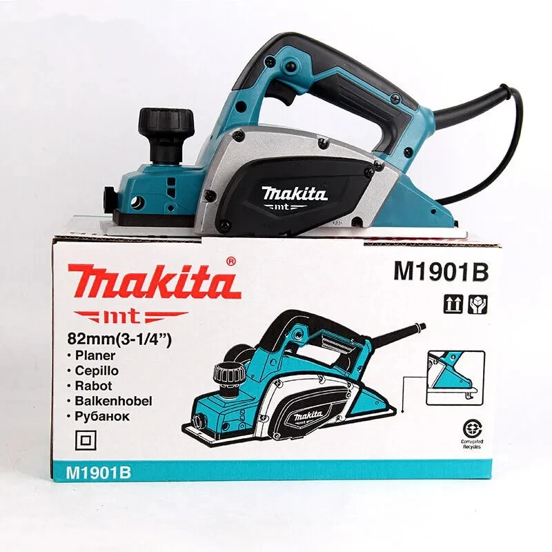 Makita M1901B Electric Hand Planer,500W 16000RPM,Wood Cutting Power Tool with 2mm Adjustable Cut Depth,Ideal Planer Woodworking 6