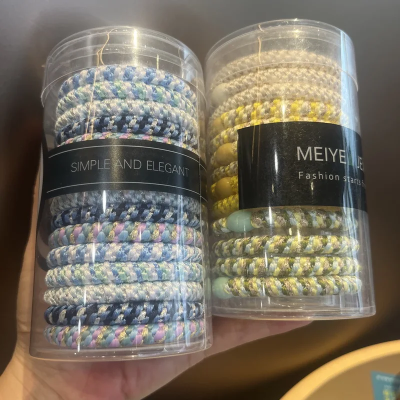 15pcs/set women Colorful hair ruebber bands kknekki hair elastics hair tie girls knekki hair rope black Ponytail Holder hairband 3