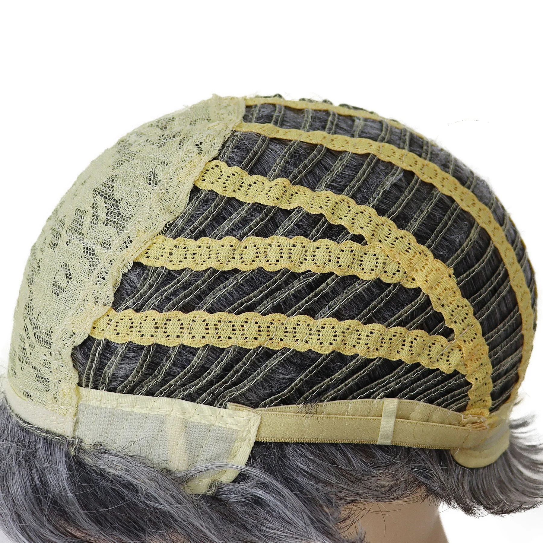 GNIMEGIL Mommy Wig with Bangs Grey Short Wigs for Women Synthetic Hairstyles Wig Older Lady Costume Natural Wigs for Mother Gift