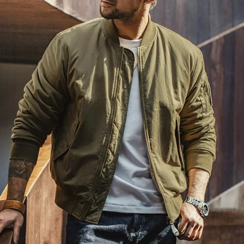 Maden reversibile MA-1 giacche da volo per uomo colletto da Baseball piccola struttura quadrata autunno e inverno cappotti addensati giacca di cotone 1