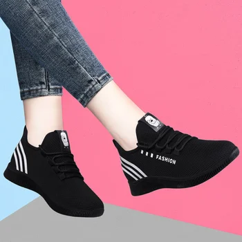 2025 Women's Vulcanized Shoes Breathable Female Shoes Fashion Air Vulcanized Shoes Mesh Womens Casual Sneakers Zapatos De Mujer