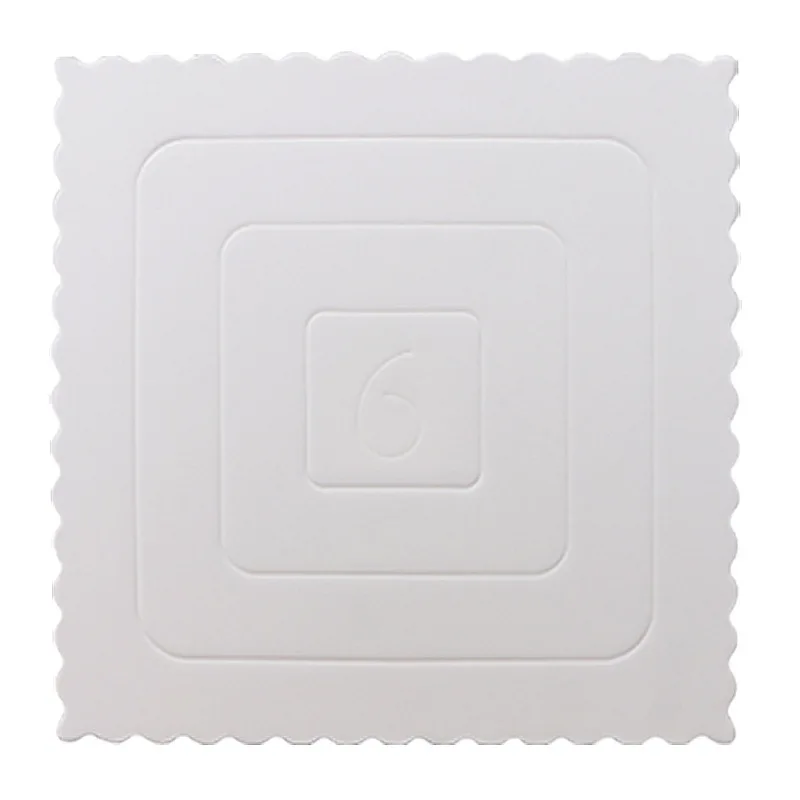 6inch 5pcs White Mousse Mat Bottom Square Cake Boards Round Dessert Cake Display Tray Biscuit Decoration Bottom Shop