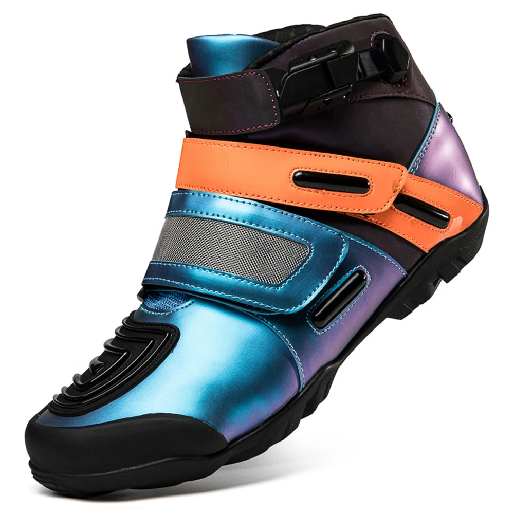 Orange Motorcycle Boots Moto Motorbike 