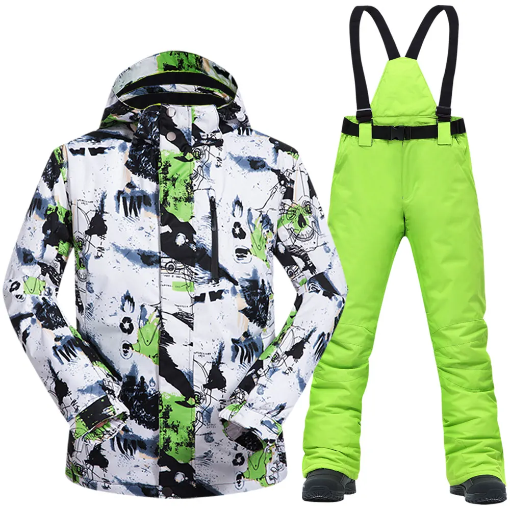 Ski Suit Men Winter Windproof Waterproof Thermal Snow Jacket And Pants Clothes Skiing And Snowboarding Suits Brands