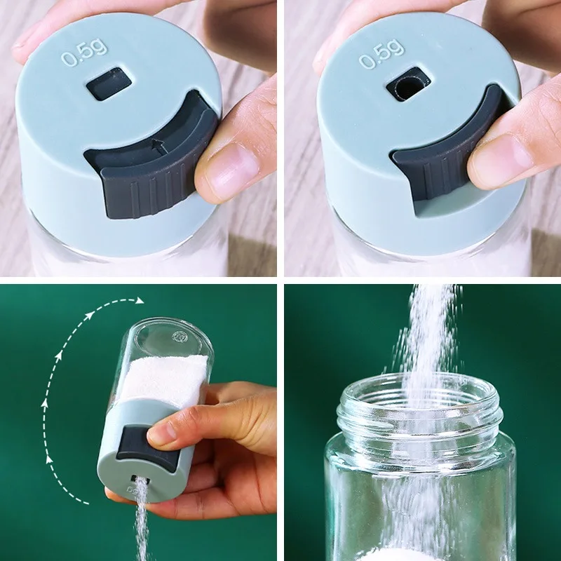 Seasoning Jar 0.5g Metering Salt Bottle Dispenser Salt Spice Pepper Bottle Can Healthy Living Quantitative Standard