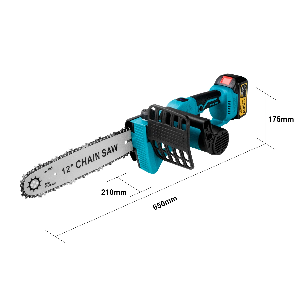 12 Inch Brushless Electric Chain Saw With Oiler Cordless Handheld Chainsaw Grade