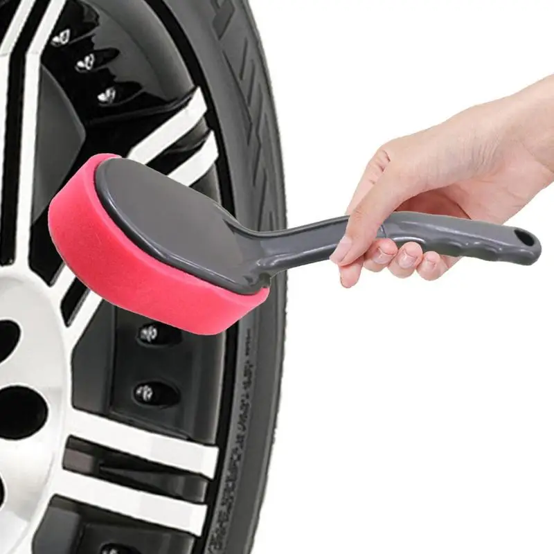 

Auto Tire Rim Brush Wheel Cleaning Brushes Car Wheels Detailing Tire Shine Applicator Brush With Long Handle Auto Washing Tool