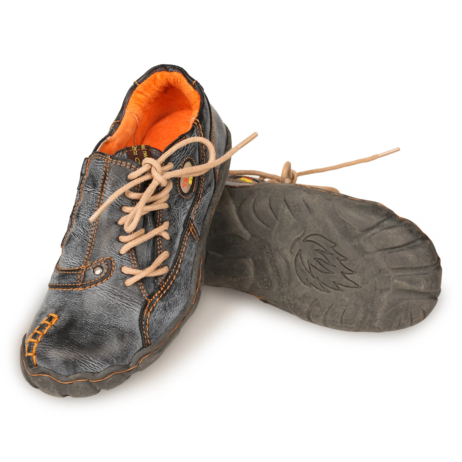 女性のためのレトロな革の靴,厚い靴ひも,耐摩耗性,tpr,秋,2024