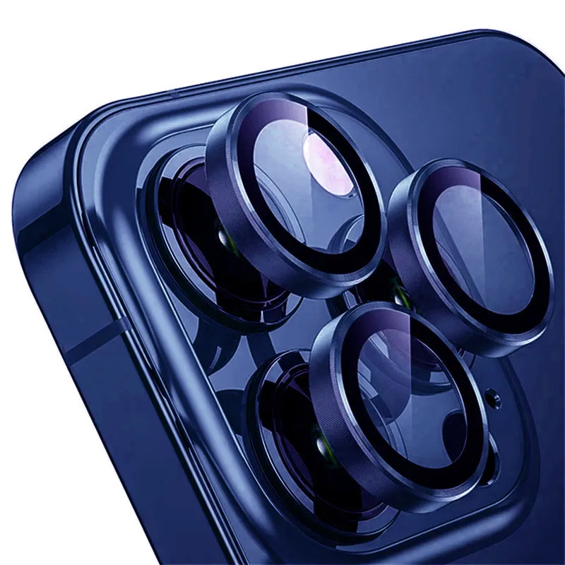 3D Curved Tempered Glass Camera Protector with Metal Ring