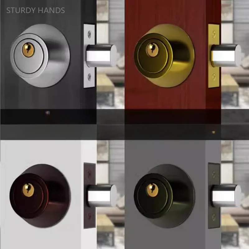 1 set of stainless steel invisible door lock single sided circular indoor wooden door lock household use Including keys
