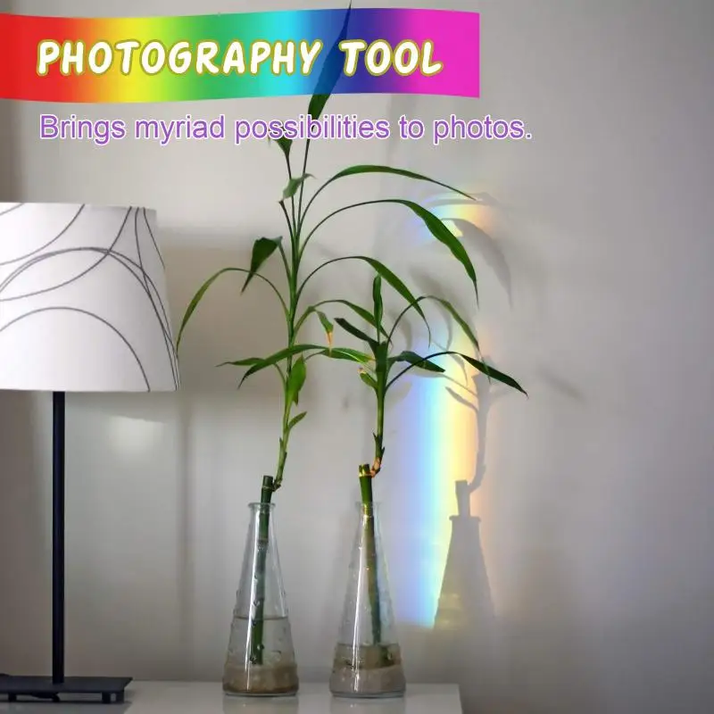 Description Picture 5 of item30*30*150Mm Triangular Crystal Prism, Optical Glass Prisma, Prisms Photography Filter, Spectrum Physics Prisme for Photo