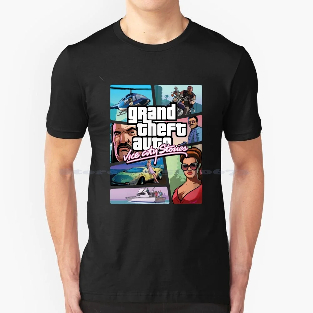 Grand Theft Auto Vice City Stories T Shirt 100% Cotone Tee Grand Theft Auto 5 Vice City Epson Philip Videogioco 4 Trilogy V