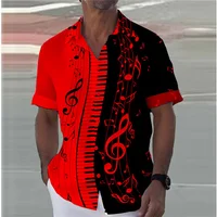 8 Colors 2024 Summer Note Shirt Piano 3D Printed Streetwear Men Women Fashion Oversized Short Sleeve Tops Clothing S-5XL 1