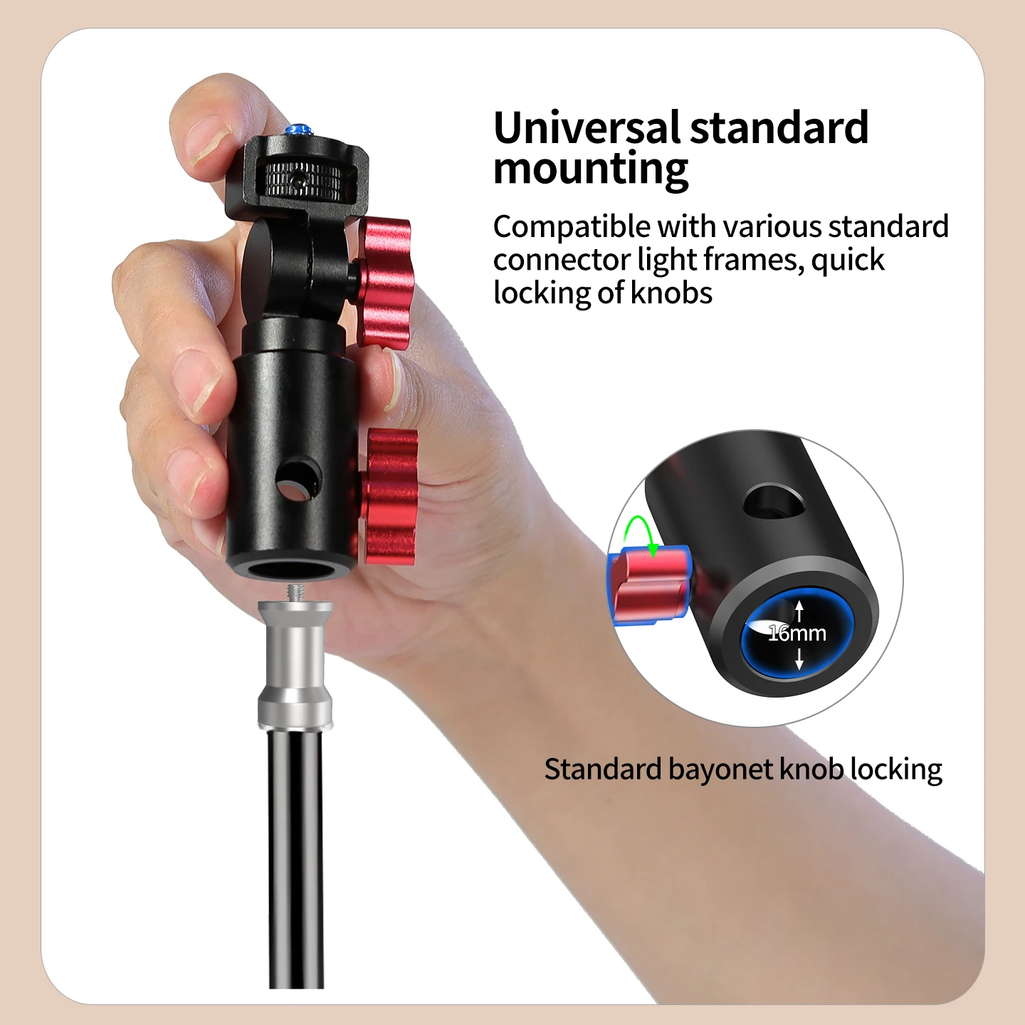 Schnellverschluss-Adapter, schnelle Installation, Stativhalterung für Gopro Insta360 Osmo 360 Action Light Standhalter 1/4 Zoll-20 Kugelkopfhalterung – Detail 13