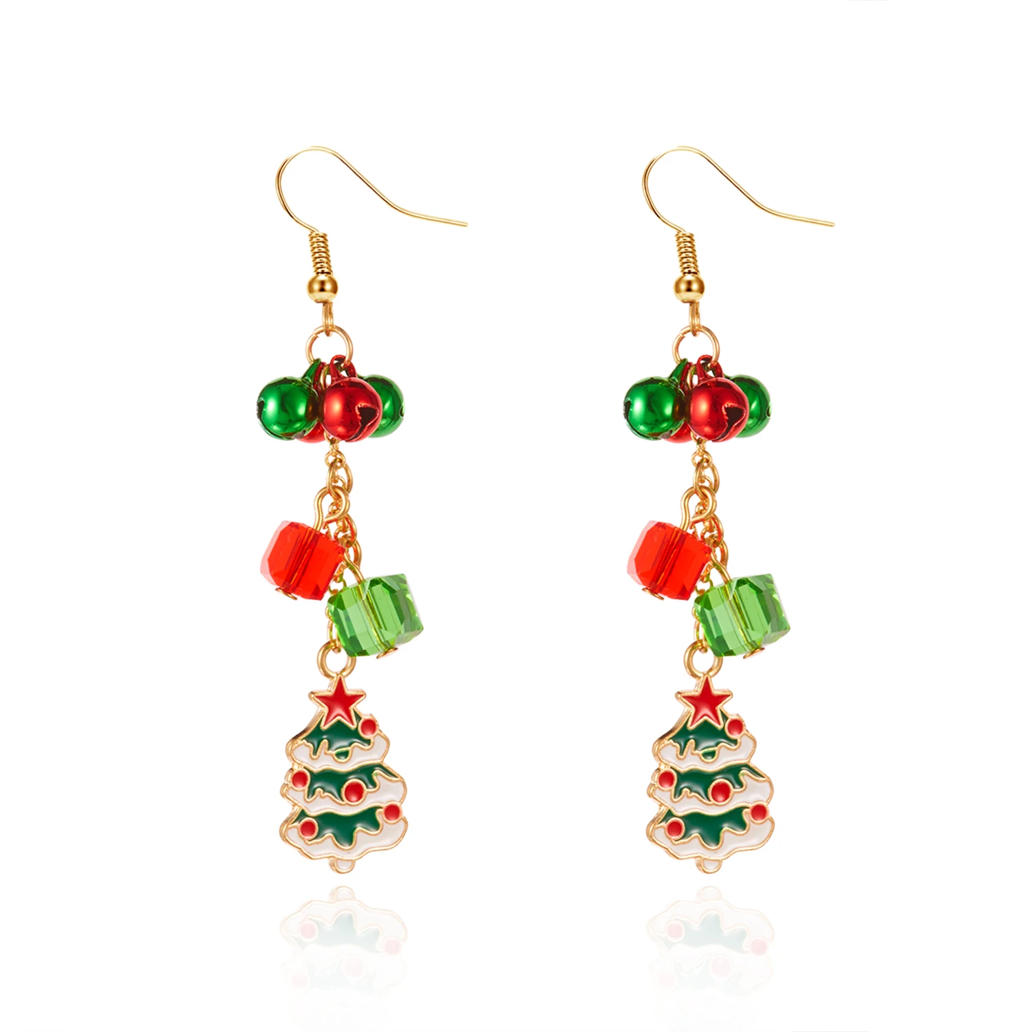 Weihnachten Bunte Glocke Quaste Ohrringe für Frauen Mode Zirkon Schneeflocke Weihnachten Baum Perlen Ohrringe Neue Jahr Festival Party Geschenk – Detail 5