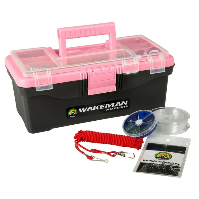 Outdoors Fishing Single Tray Tackle Box with 55 Pieces, Medium