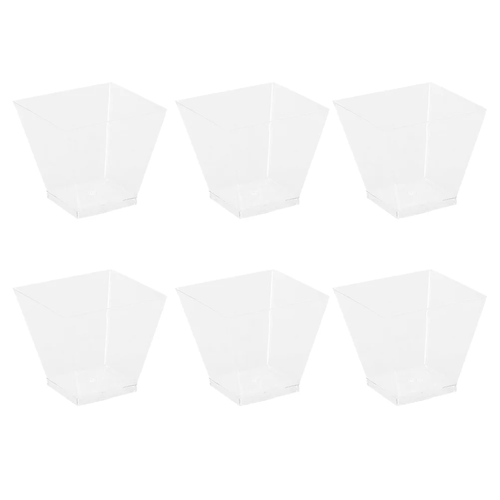 

Disposable Plastic Cups Clear Portion Transparent Trapezoidal Food Container for Jelly Yogurt Mousses Dessert Baking