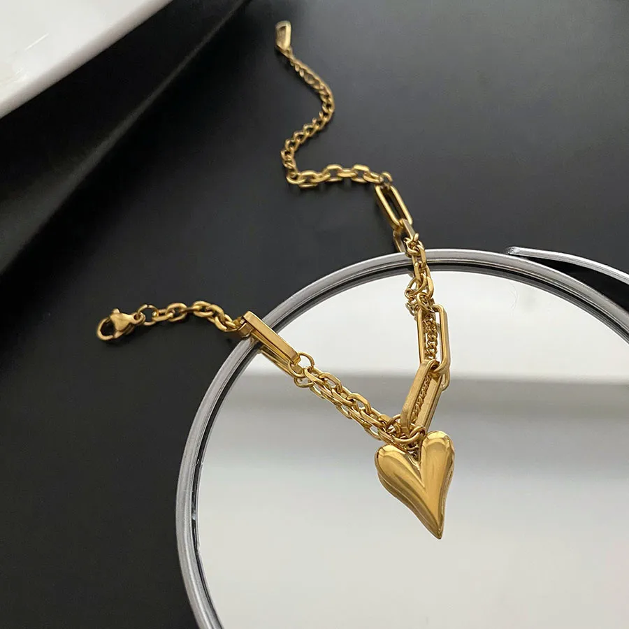 

Love pendant titanium steel bracelet new spring fashion with sweet light luxury hand accessories