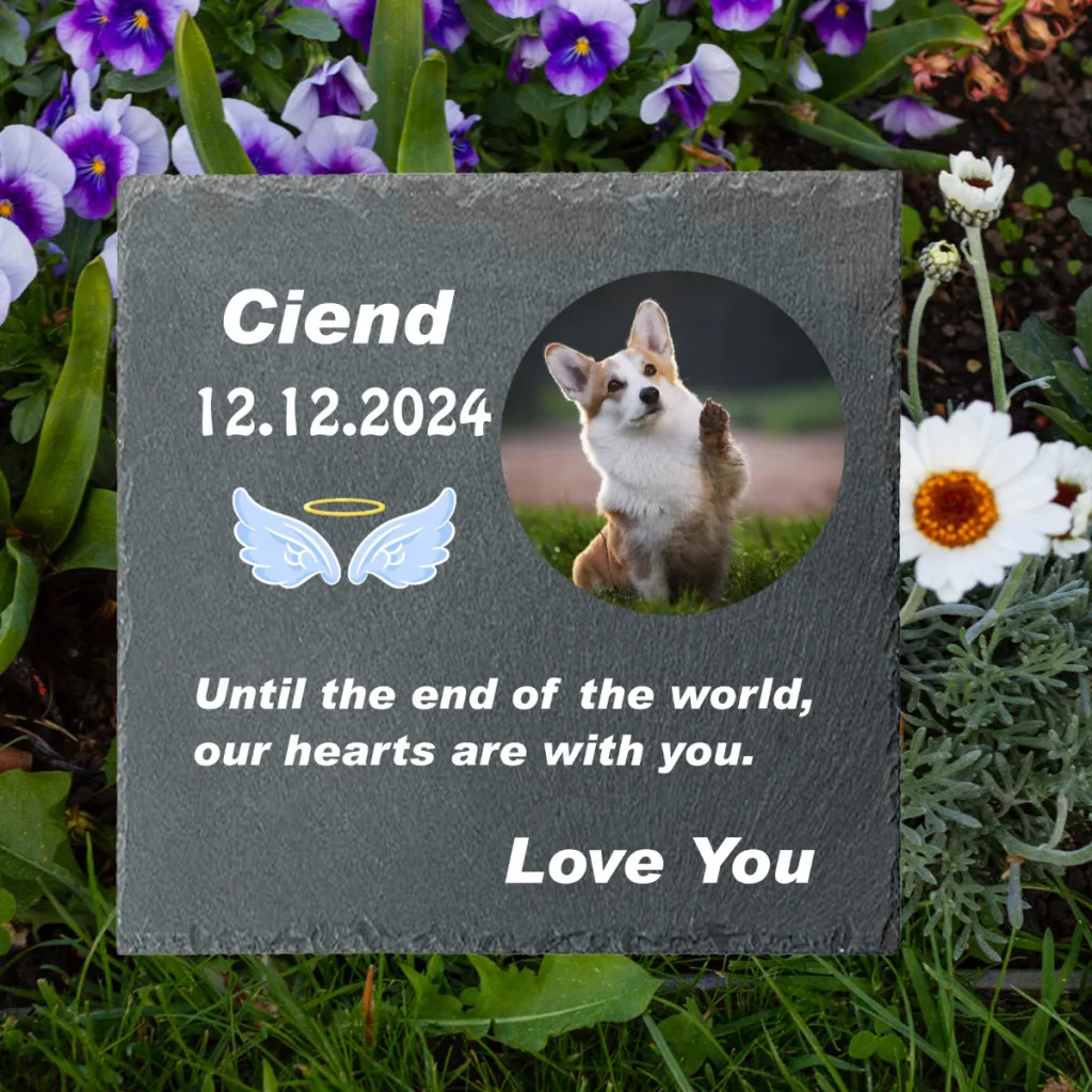 Personalized Memorial Plaque for Pet, Dog, Cat, Engraved Grave Stone with Photo, Memorial Graveside Grave Marker