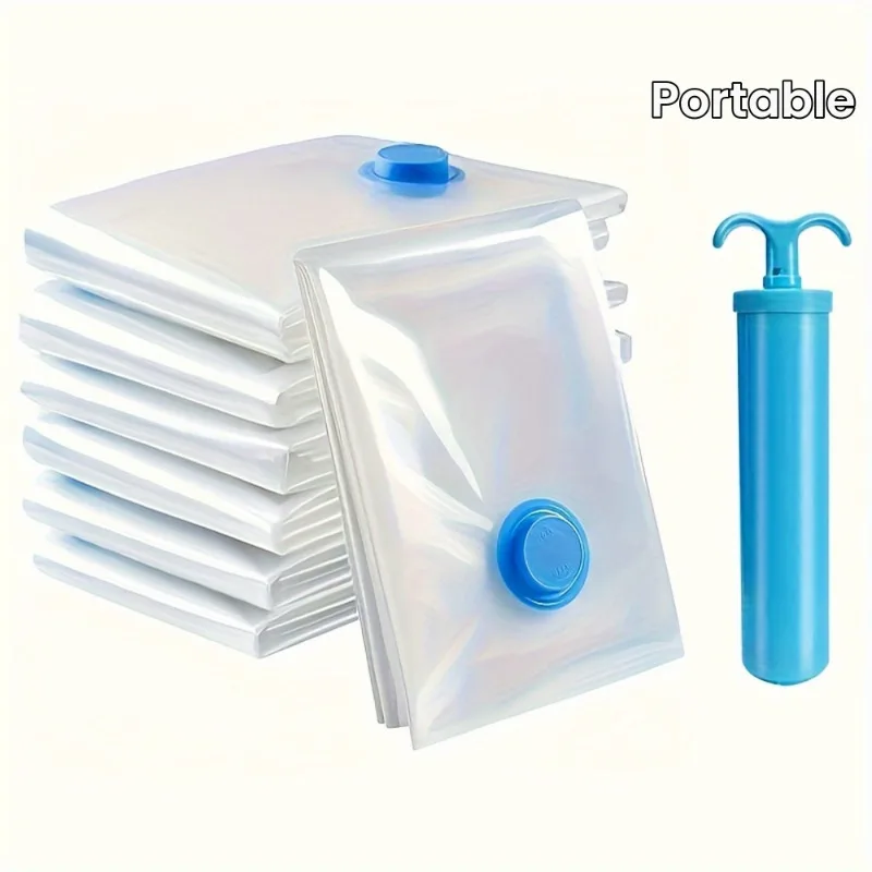6 vacuum storage bags with manual pumps - reusable, portable, and airtight - perfect for home and travel 5