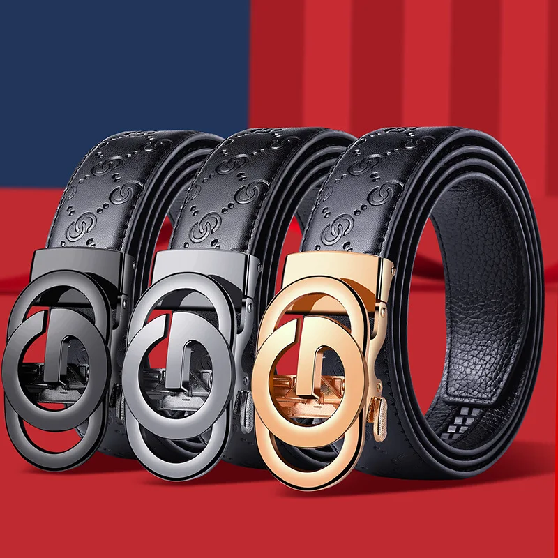 Fashion Business Men’S Belt Genuine Luxury Brand Metal Buckle Belt High-Quality PU Leather Soft Belt With Cargo Pants Jeans BEST SELLERS