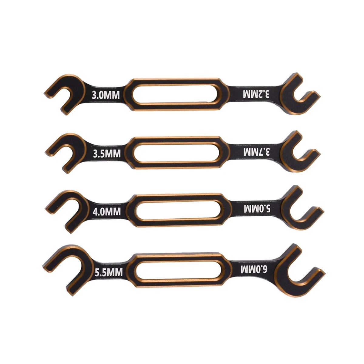 

4Pcs Wrench 3-3.2 3.5-3.7 4-5 5.5-6mm Double End Universal Spanner Turnbuckle Wrench for RC Car Traxxas Axial SCX10,2