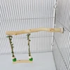 Wood Parrot Stand Pole Double Layer Swing Toy for Bird Tiger Skin Claw Grinding Beak Grinding Stand Pole Bird Cage Accessories 3