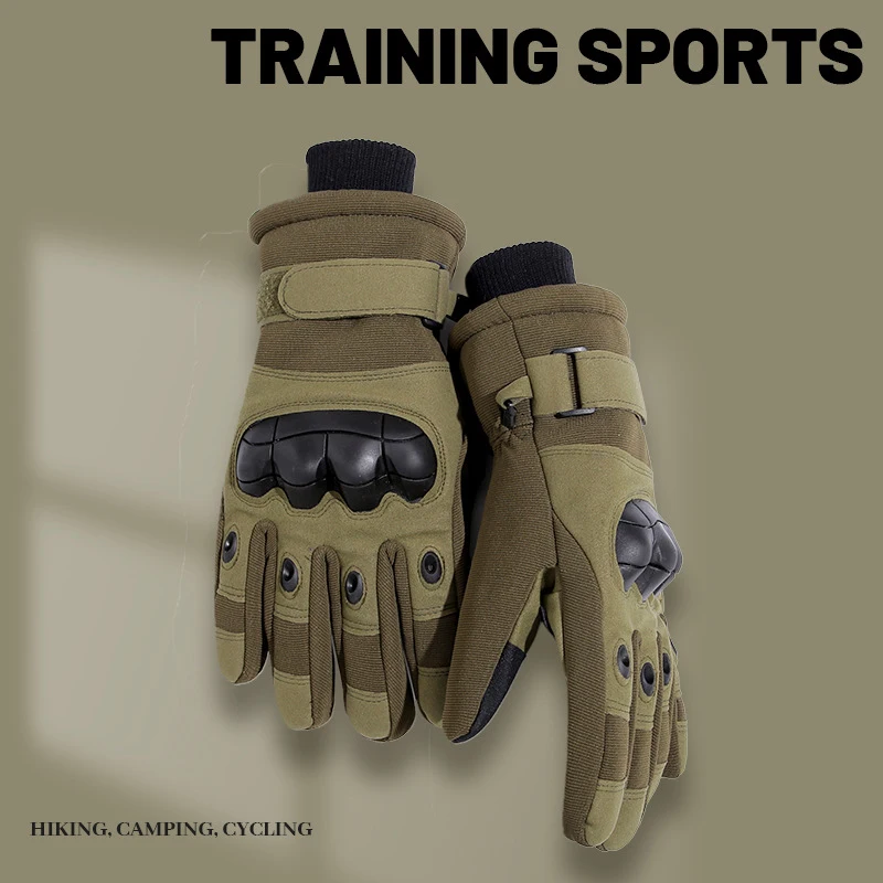 Tactical Men's Gloves Winter Motorcycle Outdoor Camping Cycling Gloves Climbing Windproof Touch Screen Male Warm Thick Gloves 5