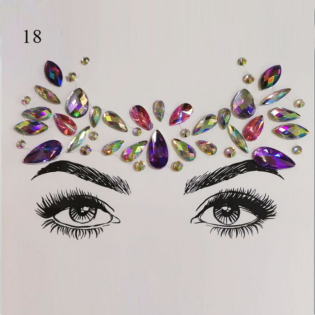 Crystal Tattoo Sticker Drill Stickers Eyes Sticker Party Face Stickers Face Decoration Diamond Masquerade Temporary Tattoo